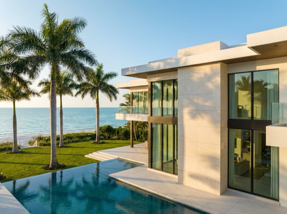 Luxury contemporary beachfront residence near the Gulf in Naples